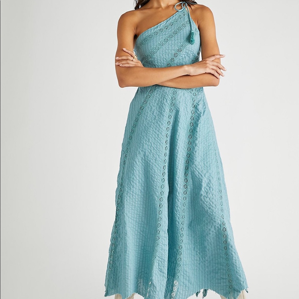 Free people Bella one shoulder maxi dress, size L, NWT